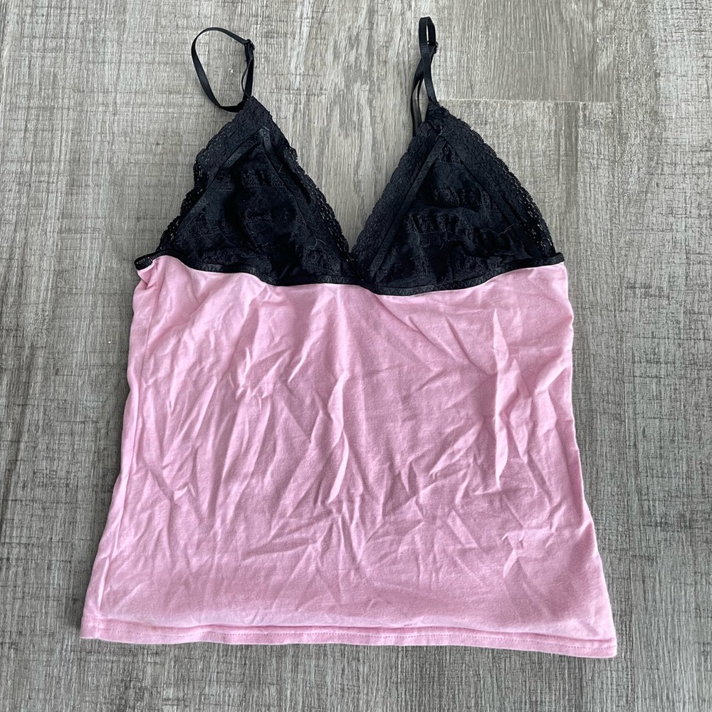 Pink and black candies tank